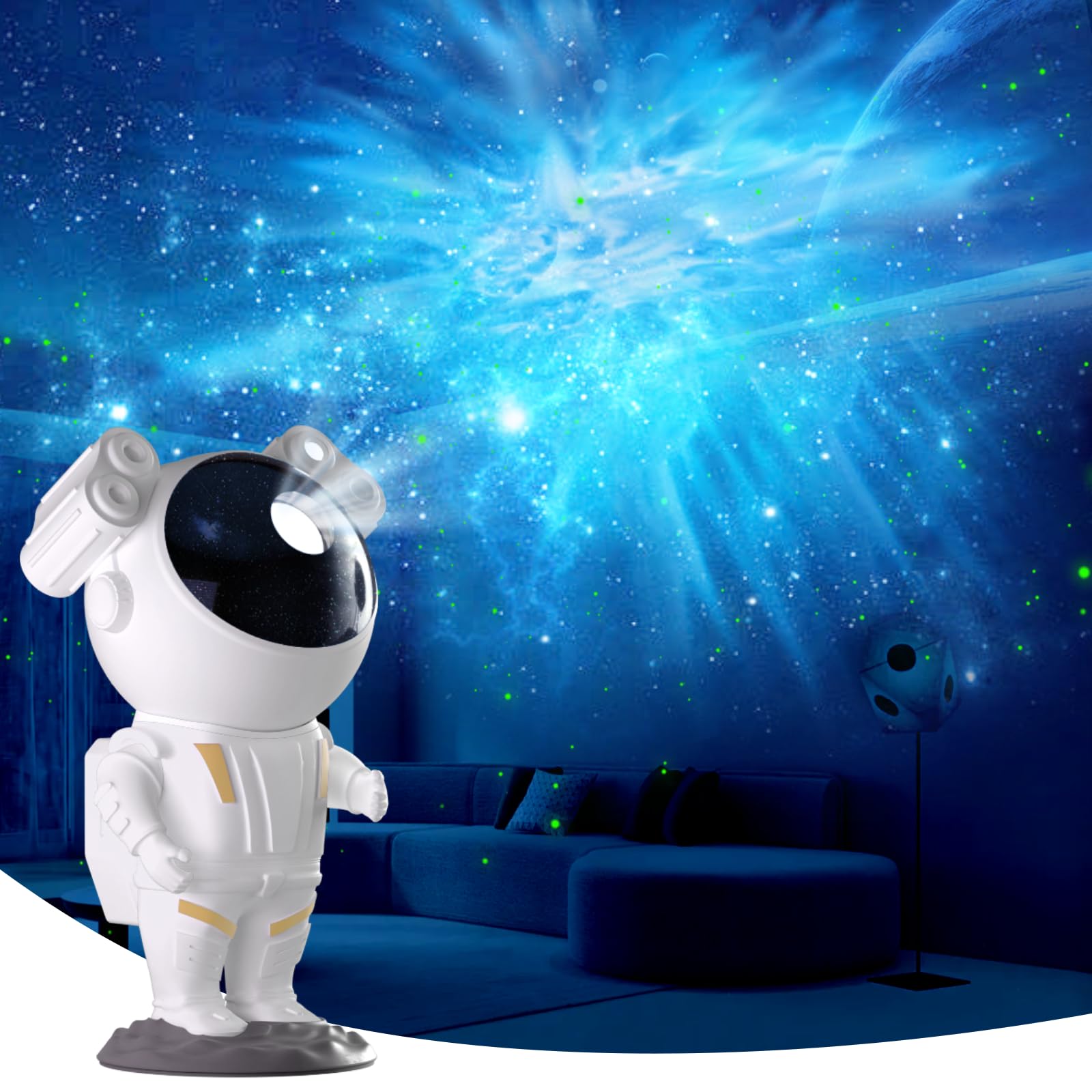 Astronaut Galaxy Light Projector: Stunning starry visuals, 360° rotation. Immersive nebula & twinkling stars—unique cosmic experience at home.